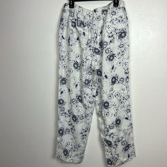 Chico’s Linen Floral-Print High Rise Straight-Leg Pants Size 8R - Picture 4 of 9